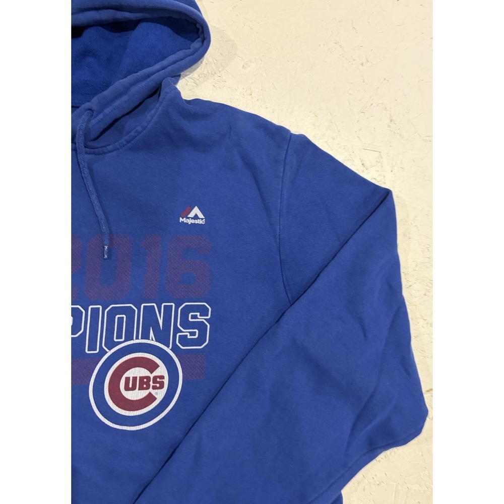 Majestic Chicago Cubs 2016‎ World Series Champions Blue Hoodie Size XL MLB - Picture 5 of 10